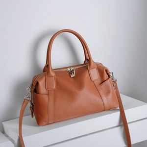 Women's Genuine Leather Tote Bag Horizontal Square Zipper Closure <b>Adjustable</b> Detachable <b>Strap</b> Everyday Use Spring 2026 - Product Image 2
