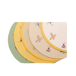 Round Woven PP Plastic <b>Placemat</b> With Embroidery Classic Eco-Friendly <b>for</b> Home Kitchen <b>Table</b> Decoration EM14 Eco-Friendly Made Fr - Product Image 4