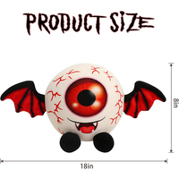 U602 Jouet globe oculaire effrayant de Noël Animaux en peluche avec ailes de chauve-souris Cadeau pour enfants Décoration de fête d'Halloween Jouet globe oculaire en peluche