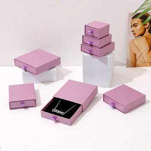 Custom Logo Kraft <b>Paper</b> Sliding Drawer Jewelry Packaging Box for Necklace Ring Earrings Bracelet Gift Box - Product Image 3