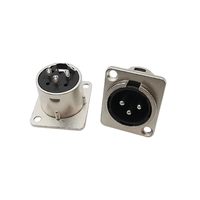 XLR 3-poliger Stecker für Schalttafel einbau Buchsen anschluss Audio mikrofon 3-adrige XLR-Metall buchse Silber Schwarz Gehäuse