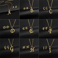 Conjunto de Joyería Personalizado con Colgante y Pendientes de Acero Inoxidable Electrochapado con 26 Letras del Alfabeto, Unisex, Color Duradero