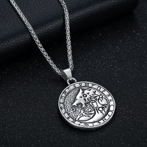 Collar con Colgante de Runa Vikinga Nórdica con Lobo, Joyería Fina de Acero Inoxidable 316, Chapado en Oro de 18k, para Hombre, 2024 - Product Image 4