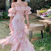 Nouvelles Arrivées Mode Été Robe Formelle Tricotée Personnalisée pour Femme Vêtements Féminins Élégante Robe Florale Décontractée pour Femme