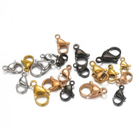 Fermoirs à griffe de homard en acier inoxydable plaqué or 18 carats, attaches de chaîne, crochets fixation fabrication de bijoux