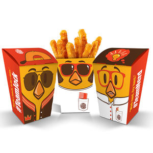 Cajas de papel desechables ecológicas al por mayor, personalizadas para papas fritas, alitas de pollo, hamburguesas, sushi, envases para comida rápida. - Product Image 3