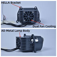IDISON F3 carré 5 perles bi-LED lentille 65W/95W 6000K/5000K 12000Lux elliptique Laser Hella support double ventilateur voiture lumière