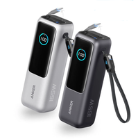 Anker A1695 25000mAh Powerbank Ultra Hızlı Taşınabilir Şarj Cihazı Seyahat İçin Vazgeçilmez 165W Toplam Çıkış Gücü Akıllı Ekran Hızlı Şarj Özelliğiyle