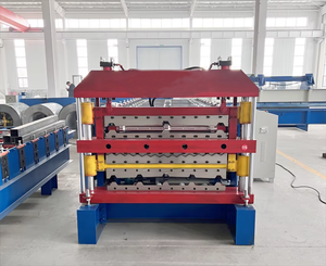 Layers Former for Color Coil Hot Selling Automatic Cutting Three Layer Corrugated Steel Roofing <b>Sheet</b> Roll Forming Machine - Product Image 5