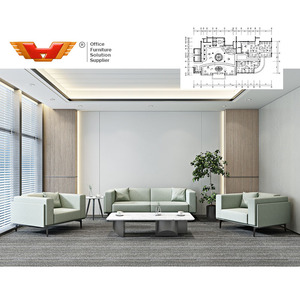 Fabricante edificio de oficinas sala de negociación moderno conjunto de muebles de recepción de oficina sofá de oficina de cuero individual - Product Image 2