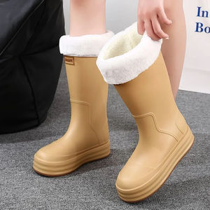 <span class=keywords><strong>Botas</strong></span> <span class=keywords><strong>de</strong></span> lluvia <span class=keywords><strong>de</strong></span> diseñador <span class=keywords><strong>de</strong></span> PVC para <span class=keywords><strong>mujer</strong></span>, <span class=keywords><strong>botas</strong></span> altas cálidas <span class=keywords><strong>de</strong></span> felpa impermeables, venta al por mayor, antideslizantes, <span class=keywords><strong>de</strong></span> moda para mujeres y damas - Product Image 4