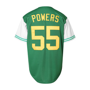 Bouton personnalisé maillot de baseball uniformes sportifs respirant 100% polyester antibactérien équipe nom numéro chemises de baseball Plus - Product Image 3
