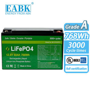 12V 60ah Lifepo4-batterij 3000 + Cycli Oplaadbare Lithium-Ijzerfosfaat Voor Thuis-Energieopslagsysteem Lithium-Ionbatterijen - Product Image 1