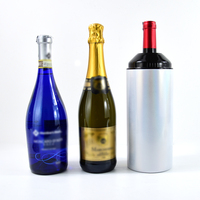 Refroidisseur de vin 750ml, 25oz, sublimation sous vide, en acier inoxydable, pailleté, pour conserver le froid