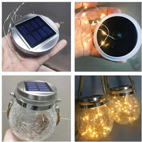 Appliques de pot mason suspendues avec lumières de fées led