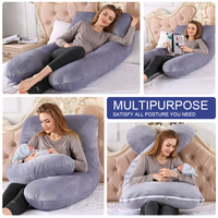 Oreiller de grossesse en forme de U, personnalisé OEM/ODM, doux pour la peau, soutien du corps et de la taille, pour la mère et le bébé