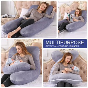 Oreiller de grossesse en forme de U, personnalisé OEM/ODM, doux <span class=keywords><strong>pour</strong></span> la peau, soutien du corps et de la taille, <span class=keywords><strong>pour</strong></span> la mère et le bébé - Product Image 4