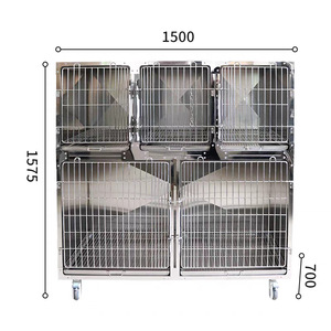 กรงสแตนเลสสำหรับโรงพยาบาลสัตว์ ขนาด 1830x1575x700 มม. พร้อมเครื่องทำความร้อน สำหรับแมว สุนัข ใช้ในห้องไอซียู - Product Image 2