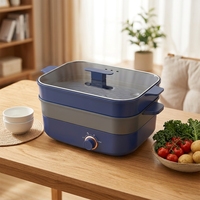 Prix usine 5L multifonctionnel verre trempé marmite antiadhésive carré poêles électriques pour la maison hôtel ou RV cuisson