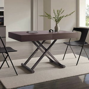 Panneau de table à manger <span class=keywords><strong>et</strong></span> de table basse en noyer noir extensible simple <span class=keywords><strong>et</strong></span> relevable moderne de luxe <span class=keywords><strong>cadre</strong></span> en métal de style bois pour la maison - Product Image 5