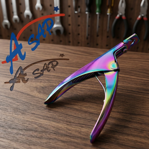 ASAP Stainless Steel French Style U-Shaped Nail Extension <b>Edge</b> <b>Cutters</b> Clipper Wide Jaw Opening for Artificial Acrylic Nail - Product Image 3