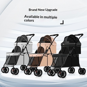 Xe đẩy thú cưng 4 bánh cao cấp, có thể điều chỉnh, nhẹ, dành cho chó nhỏ và trung bình, có thể gấp gọn và tháo rời - Product Image 4