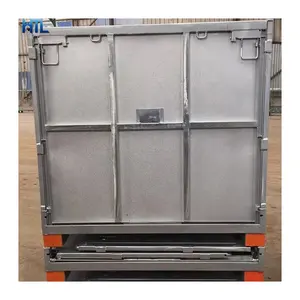 环保重型可回收金属堆叠折叠运输板条箱