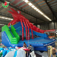 Tobogán Acuático Inflable Gigante con Forma de Langosta de Dibujos Animados, Tobogán Inflable con Forma de Langosta para Parques de Diversiones y Resorts, Venta al por Mayor