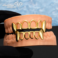 Personnalisé Open Face Fine Grillz pour Hommes et Femmes 9K 10K 14K 18K Or & Argent 925 Style Hip-Hop avec Double Crocs Solides