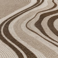 Meistverkaufter Fluid-Art-Teppich Moderner Abstrakter Wellenlinien-Teppich Großer Neutraler Sandfarbener Teppich für Luxus-Apartment Wohnzimmer