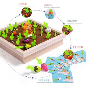 Jeu de mémoire en bois pour la récolte de carottes, avec table de concentration et jeu de correspondance des couleurs - Product Image 4