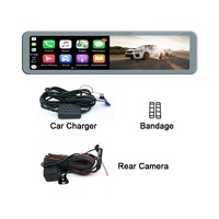 Carplay Dash Cam 12 pouces 1440p voiture Dvr caméra flux rétroviseur 1080p 3 en 1 lecteur vidéo enregistreur automatique
