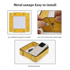 CAJTS Plateau <span class=keywords><strong>de</strong></span> rangement multifonction pliable en cuir PU moderne, vierge pour sublimation, organisateur <span class=keywords><strong>de</strong></span> bureau portable pour bureau/salon - Product Image 5