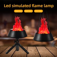 Lampe LED verticale effet flamme 30 cm, design plastique et fer, style torche, feu simulé électronique pour fêtes et Halloween