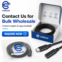 Câble d'extension USB 3.2 Type C LUNG KAY OEM ODM 20 Gbit/s 100 W PD 4K 60 Hz Mâle-Femelle Industriel