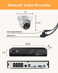 Gwsecu 4K <span class=keywords><strong>IP</strong></span> Güvenlik Kamera Sistemi 8 Kanallı NVR Kiti, 6x 8MP Gece Görüşlü Çift Işıklı <span class=keywords><strong>IP</strong></span> PoE Dome Kameralar ile Ev ve İşyerleri için - Product Image 6