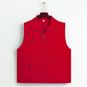 เสื้อกั๊กคอปกผ้าฝ้ายสีเหลืองทอง ชุดทำงานผู้ชาย มีกระเป๋าหลายช่อง ซิปด้านหน้า ชุดทำงาน ไซส์ M - Product Image 5