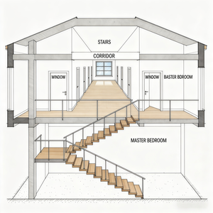 Conception de <span class=keywords><strong>villa</strong></span> familiale américaine personnalisée, plan de maison moderne à deux étages avec 3 chambres, garage et design graphique extérieur - Product Image 5