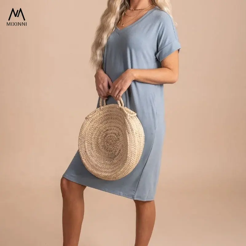 MXN L801 womens dresses 2022 trending elegant,women elegant summer casual dresses,summer dress 2022 short sleeve t-shirt dress