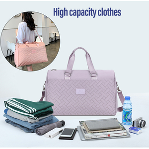 Designer Women's Quilted Embroidery Waterproof Luxury <strong>Large</strong> Capacity Travel Weekend Overnight Gym Travel <strong>DuffleBag</strong> Travel Bag - Product Image 2
