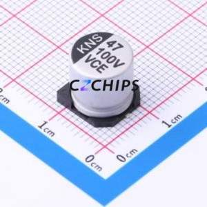 ตัวเก็บประจุอิเล็กโทรไลต์อะลูมิเนียมแบบ SMD รุ่น 126RV0018, ขนาด D10xL10.5 มม. ความจุ 47uF ±20% แรงดัน 100V กระแสไฟ 200mA-120Hz - Product Image 1