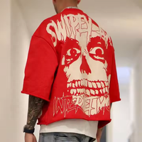 T-shirt court personnalisé épais 100% coton en éponge française surdimensionné Boxy pour hommes T-shirts de sérigraphie DTG pour hommes