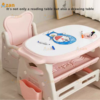 Juego de Escritorio y Silla Ergonómicos para Niños Pequeños, Mesa de Actividades Moderna de Plástico para Leer, Dibujar y Escribir, para Uso en el Dormitorio y la Escuela