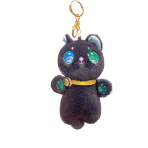 Porte-clés en peluche en forme de chat créatif en gros, porte-clés mignon en coton pour couple, design en peluche - Product Image 6