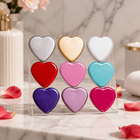 Boîte en fer blanc en forme de cœur, diverses couleurs, écologique, pour emballage alimentaire, bougies, boucles d'oreilles, bijoux, thé, bonbons, chocolat