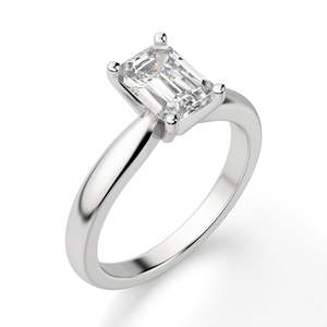 Bague cadeau d'anniversaire et d'anniversaire de fiançailles Solitaire Moissanite coupe émeraude pour bague de mariée - Product Image 3