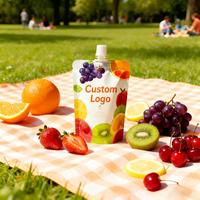 Pochette à bec verseur personnalisée biodégradable de 100 ml à 300 ml, refermable, pour jus de fruits, bière, boissons liquides, emballage plastique