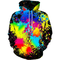 Fitspi vente en gros unisexe sweats à capuche imprimés 3d coloré nouveauté conception chandails à manches longues sweat-shirt avec poche