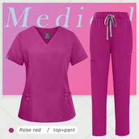 Nouvel ensemble d'uniformes chirurgicaux durables de haute qualité, tenue médicale, haut à col en V avec poches et pantalon, combinaison de travail pour infirmière et médecin