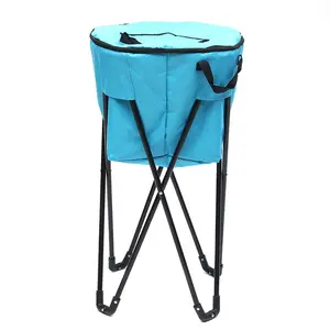 Portable Compact PopUp Insulated Wine Cooler with Legs Stand and Travel Bag Carry Case